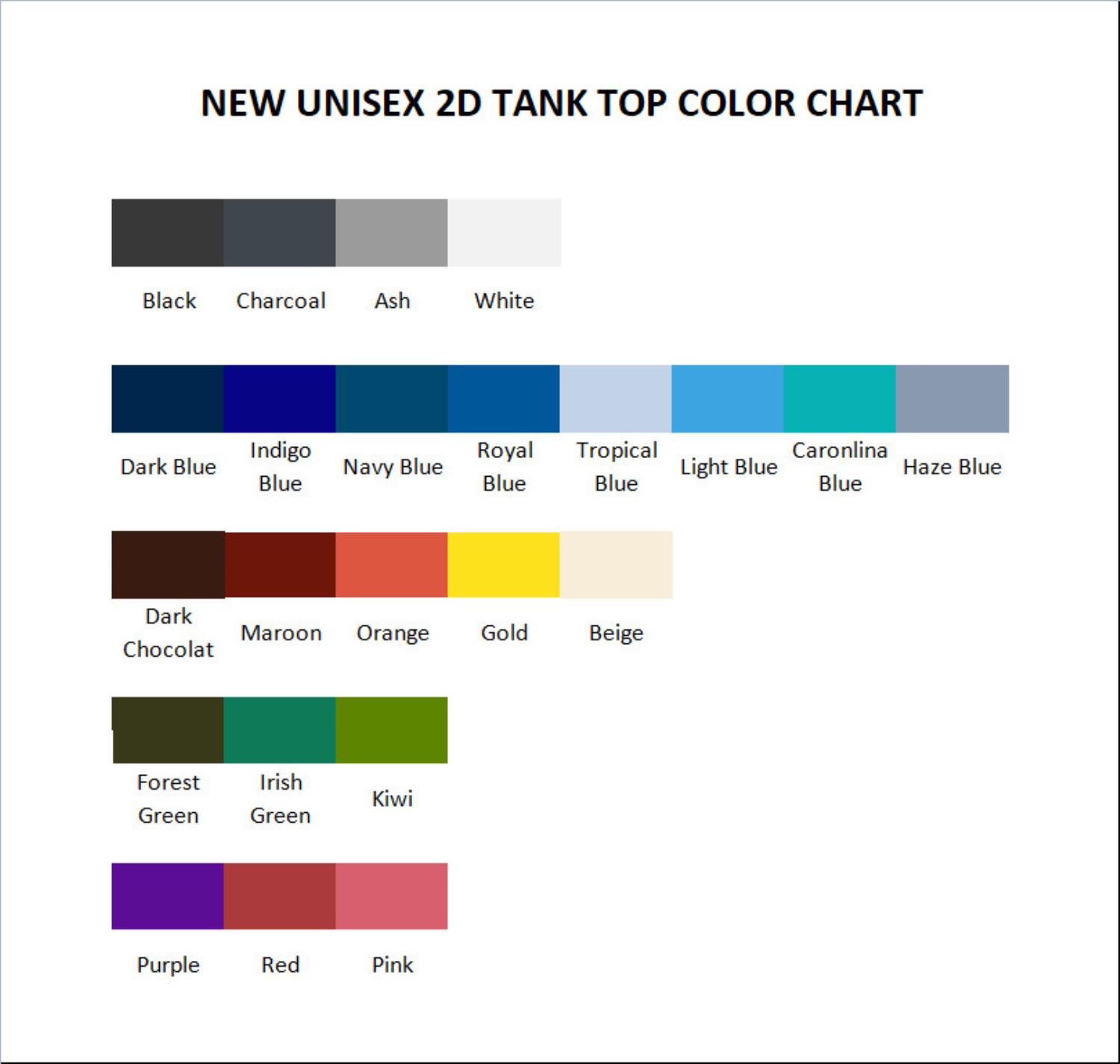 tank top color chart - Pompompurin Merch