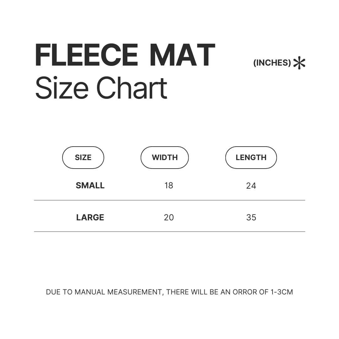 Fleece Mat Size Chart - Pompompurin Merch