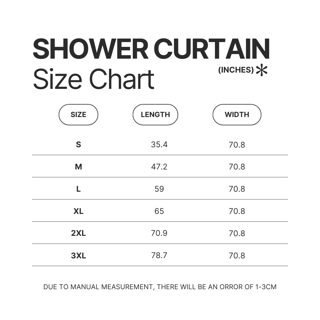 Shower Curtain Size Chart - Pompompurin Merch