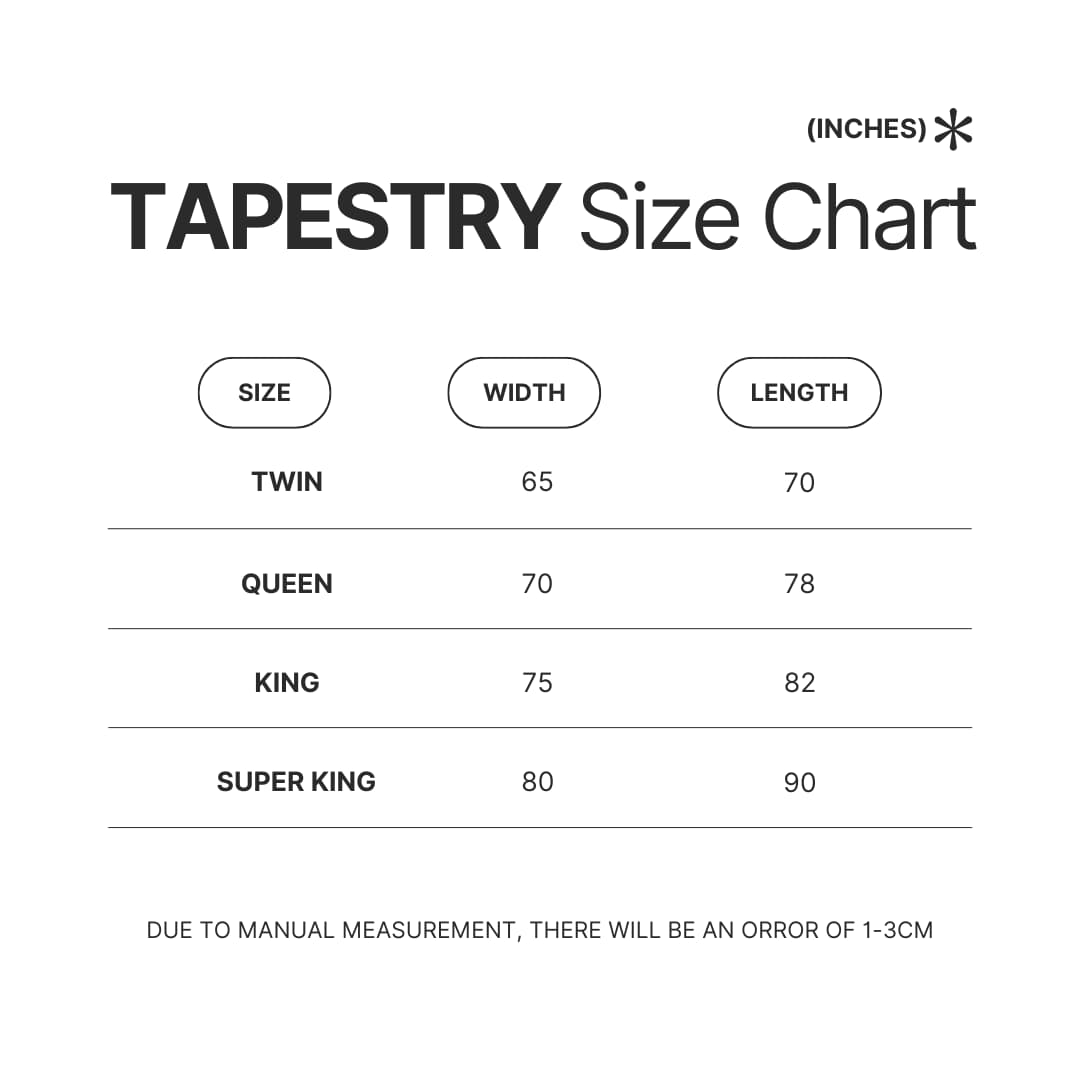 Tapestry Size Chart - Pompompurin Merch