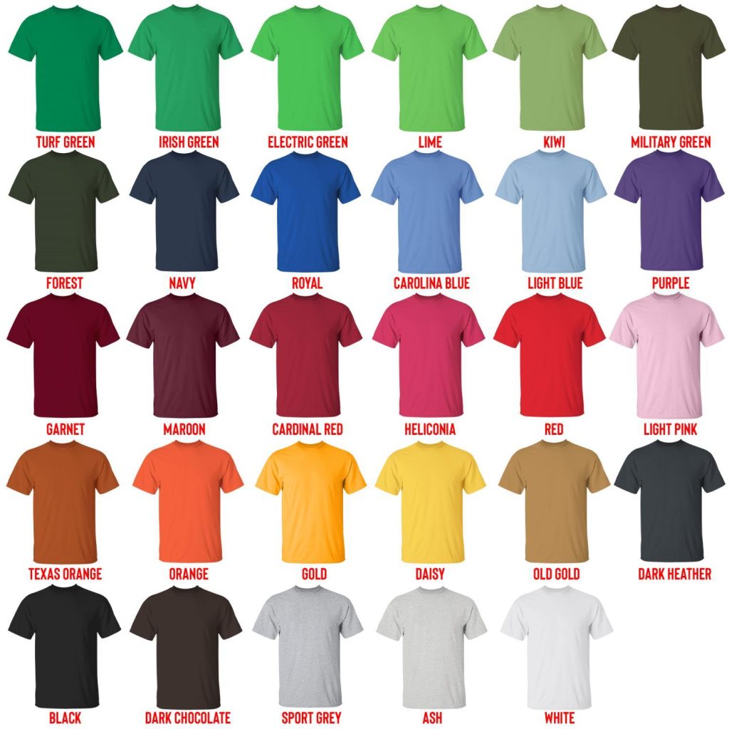 t shirt color chart - Pompompurin Merch